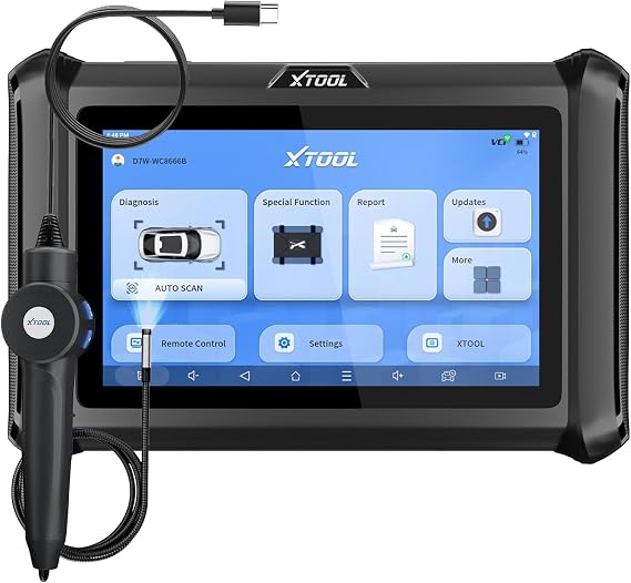 XTOOL D7W OBD2 Scanner with EEPROM Adapter: Wireless Ver. of D7/D7S, Bidirectional Scan Tool with 3-Year Updates, ECU C0ding, CAN FD/DoIP, 36+ Resets, Crank Sensor Relearn, All System Diagnosis