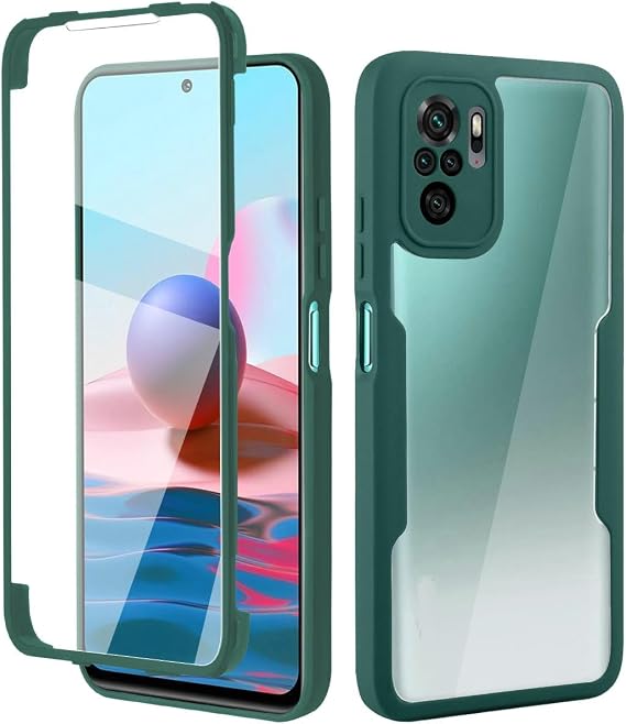 Compatible with Xiaomi Redmi Note 10 4G Case,Compatible with Xiaomi Redmi Note 10S 4G,Phone Case Coverwith Built-in Screen Protector Compatible with Xiaomi Poco M5s Case Cover Green