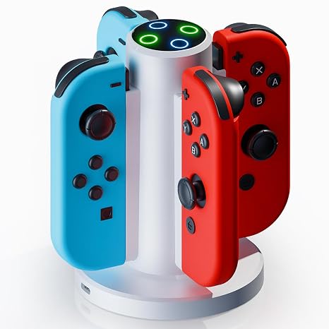 Charging Dock for Switch 1 Controller Joycon,4-in-1 Joycon Charger,White