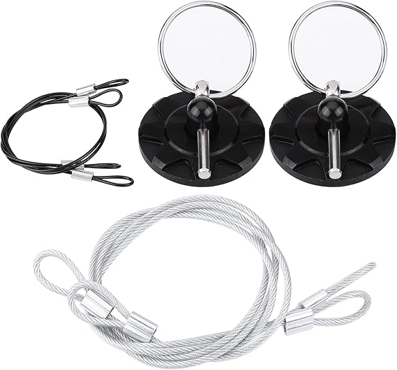 2pcs Universal Hood Pin Kit, CNC Billet Aluminum Racing Bonnet Hood Pin Lock Appearance Kit 2.5 2 Color Options (Black)