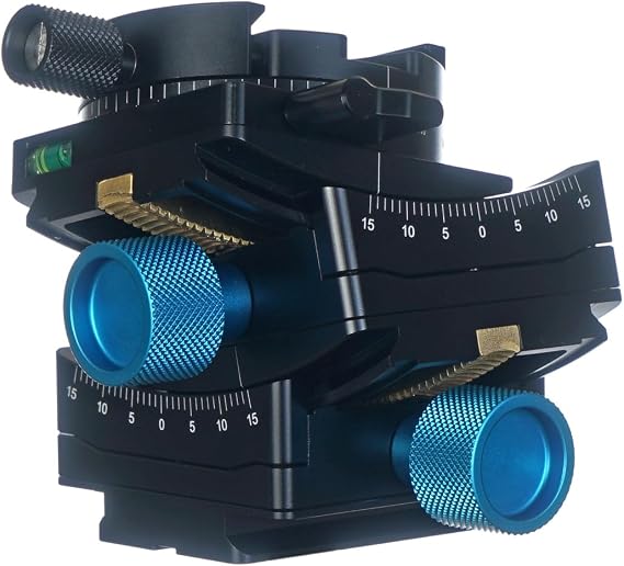 Gon 3D Worm Geared Leveling Goniometer Tripod Head,Pan and 2-Way Tilt