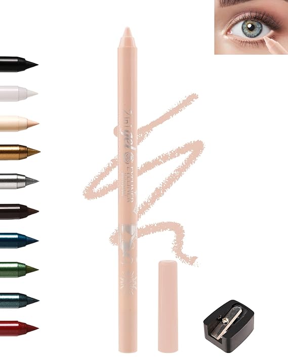 Nude Waterline Eyeliner Gel, Waterproof Eye Liner Pencils for Older Women