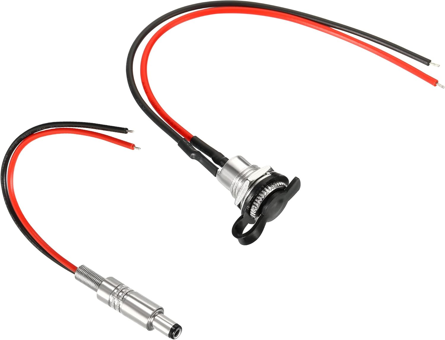 PATIKIL 5.5 x 2.5mm DC Power Jack Socket Screw Male Female Mount Adapter Connector LED Strip for Camera with Waterproof Cap Male and Female 1 Set