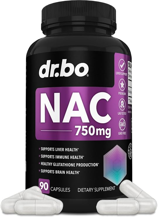 NAC Supplement N-Acetyl Cysteine Pills - 750mg N Acetyl Cysteine Pure Vitamin Capsule - Daily Liver Support Formula for Lung Cleanse Health, Kidney Detox, Brain & Respiratory Supplements - 90 Capsules