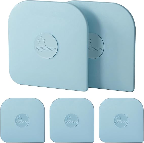 Pan Scraper, 5 Pcs Pot & Dish Scraper Plastic, Sturdy Scraper Kitchen Tool, Aqua | Pot Scraper Non Scratch for Cast Iron, Pot and Pan Cleaning, Food Scraper for Dishes, Home & Apartment Essentials, Aqua