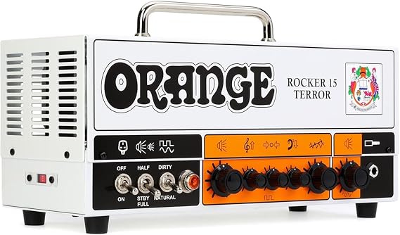 Orange Rocker 15 Terror 15W 2-Channel Tube Head | 15W tube head with 2-channel design and power scaling for practice, recording and performance