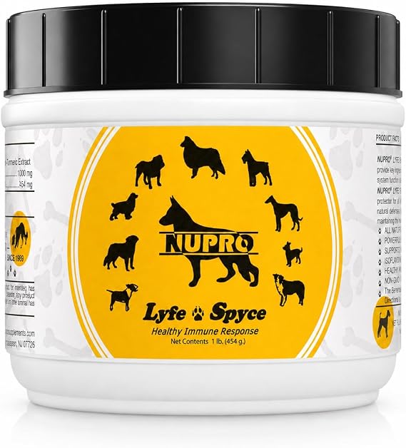 NUPRO LYFE-SPYCE, 1 Pound | Plant-based dog supplement with turmeric, fermented soy, ginger and cinnamon to support immune response and overall vitality