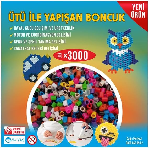 Ütü ile Yapışan Boncuk 5mm 3000'li Renkli