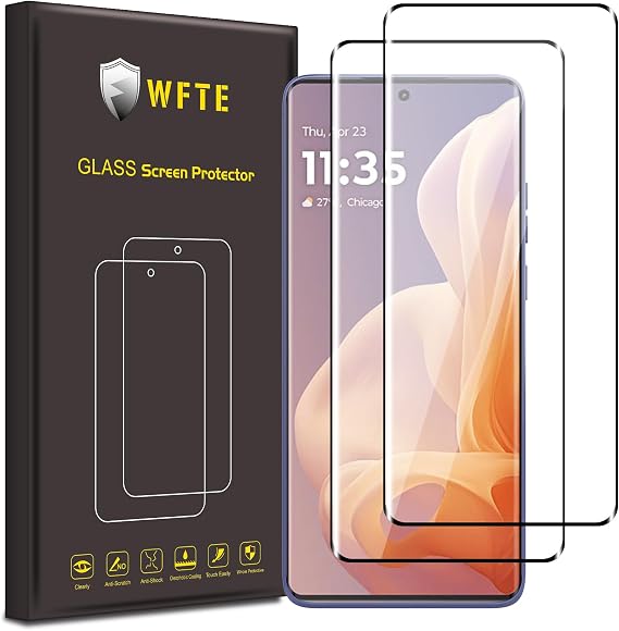 WFTE 2-Pack Screen Protector for Motorola Moto G85 5G/Motorola Edge 50 Fusion,Anti-Scratch,Anti-fingerprint,Bubble-Free,Dust-Free Premium Tempered Glass Screen Protector For Moto G85