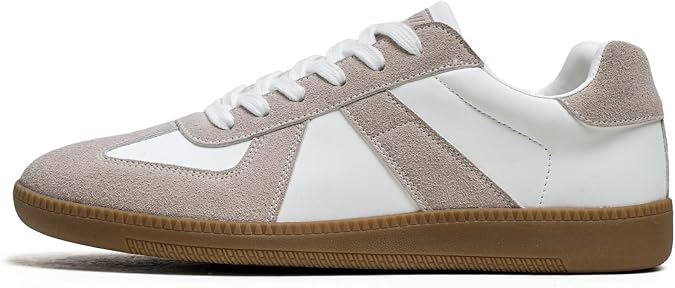 Fashion Sneakers,Breathable Running Casual Board Shoes, Leather Lace Up Retro Sneakers,Lightweight Comfort Walking Footwear for Women Men