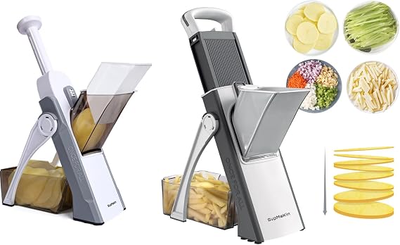 SAFE MANDOLINE SLICER GRAY + LARGE MANDOLINE SLICER AND CHOPPER Blue