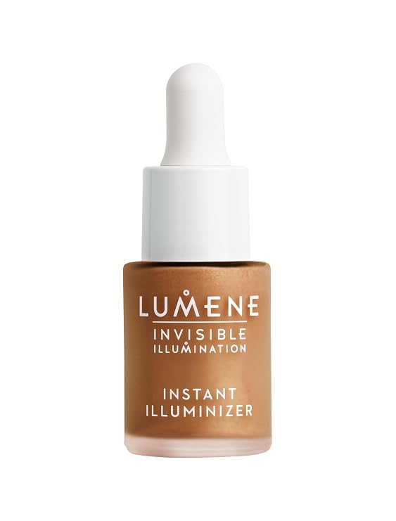 Lumene Invisible Illumination Instant Illuminizer Sunset Radiance Liquid Highlighter for Natural Glow, Lightweight & Blendable Formula, Vegan, 15ml