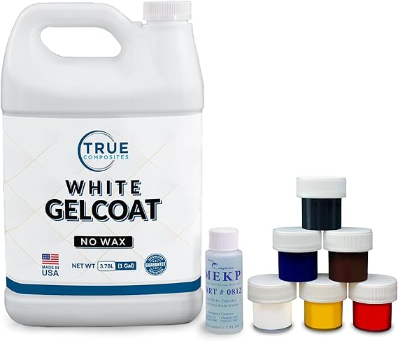 White Gelcoat Pigment Kit, 1 Gallon Unwaxed