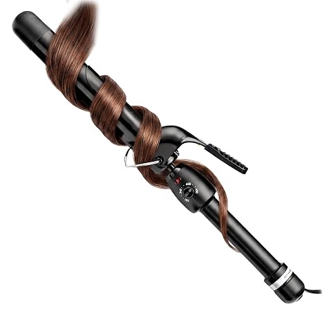StyleCraft Stay-Temp Black Gold Professional Curling Iron with Thumb Grip