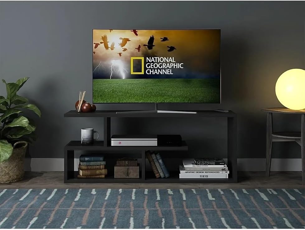 Tv Ünitesi Tv Sehpası Kitaplık Salon Oturma Odası Tv Ünitesi (Siyah)