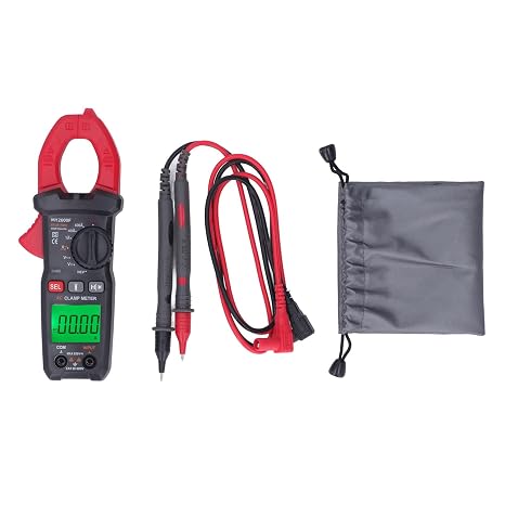 Digital Clamp Meter 4000 Counts LCD Backlit Display Auto Ranging Clamp Current Voltage Tester for Capacitance, Continuity, Live Wire Test