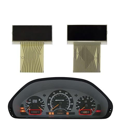 Left + Right LCD Display Screen Replacement for Mercedes-Benz E-Class(W210) C-Class (W202) CLK-Class (W208) SLK-Class (R170) Speedometer Instrument Cluster Pixel Missing Repair