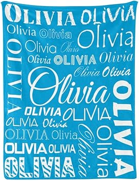 Custom Blankets Personalized Name Blankets for Kids Adults Customized Blue Blanket 50" x 60"