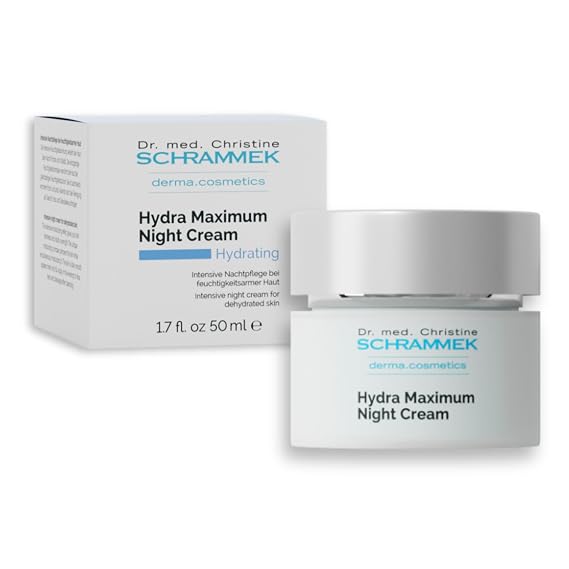 Hydra Maximum Night Cream (1.7 fl oz) - Intensive Night Cream for Dehydrated Skin - Provides Moisture Overnight - Hyaluronic Acid, Vitamin E - Face Moisturizer - Face Cream - Skin Care - Dr. Schrammek