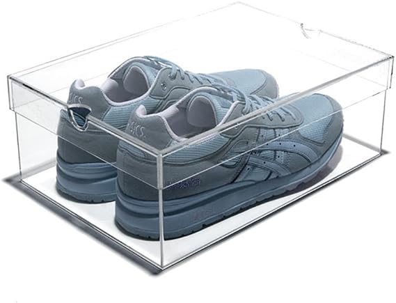 OnDisplay Luxury Acrylic Shoe Box - Clear Lucite Shoebox with Lid (Large/Men's)