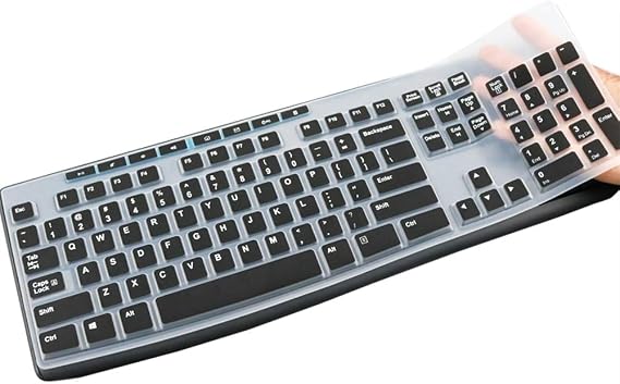 YYubao Ultra Thin Silicone Black Keyboard Protective Skin Cover Compatible with Logitech K200 K260 K270 MK200 MK260 MK270 Keyboard - Black