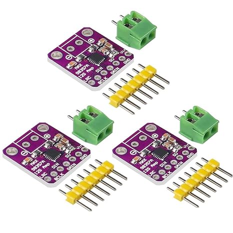 HiLetgo 3pcs MAX98357 I2S 3W Audio Amplifier Board DAC Decoder Breakout Module Class D Filterless Audio AMP Board