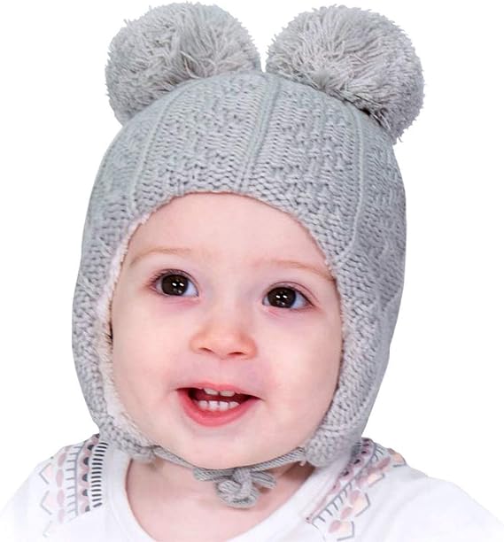 JAN & JUL Cute Bear Knit Winter Hats for Baby Toddler