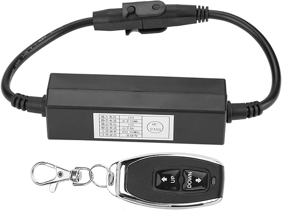 Linear Actuator Controller, Wireless 12V DC Motor Remote Control Switch Kit with 1 Receiver Up Down Stop High Sensitivity Stable Response for Doors Black 1 Set