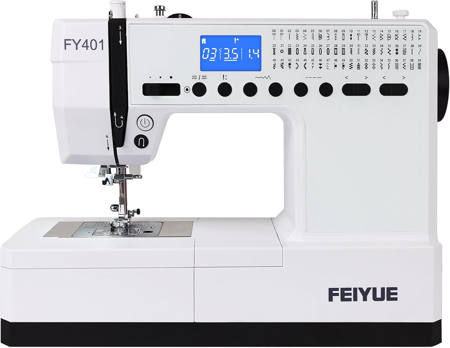 FEIYUE FY401 Electronic Sewing Machine, 60 Stitches, Digital LCD, Easy One-Touch Operation, Portable &amp; Versatile for Beginners and Crafters, Home Sewing &amp; DIY Projects