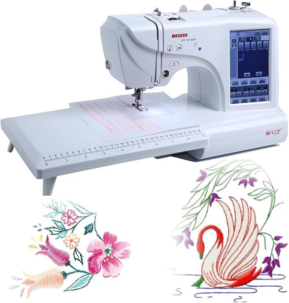 Automatic Electric Embroidery Machine Sewing Machine 158 Built-in Designs with 4" x 9.2" Embroidery Area and LCD Touch Screen, 210 Built-in Letters and 30 Pattern Borders, Sewing Made Easy