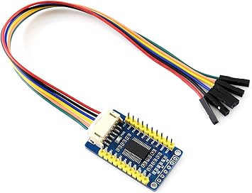Waveshare MCP23017 IO Expansion Board I2C Interface 5V/3.3V Voltage Expands 16 I/O Pins Up to 8 Boards Stackable for 128 I/O Pins Multi I2C Modules Compatible
