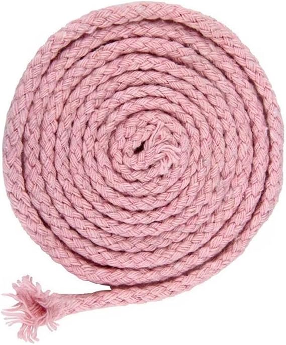 5mm * 295ft Macrame Cord Natural Cotton Rope 8 Strand Braided Cotton String for Craft Knitting Thread for Wall Hanging and DIY Crafts(LPK)