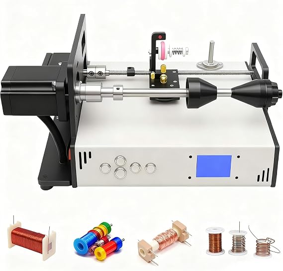 Automatic Coil Winding Machine with Auto-Wire Alignment and Digital LCD Display for Industrial Applications