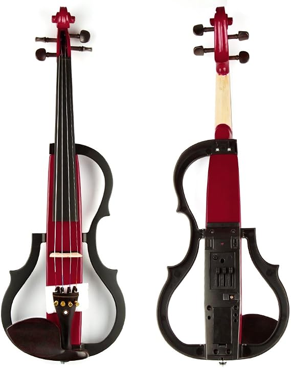 4/4 Wood Electric Violin Three Colors Musical Instruments Stringed Instrument Suitable for Beginners and Music Amateurs (Red)