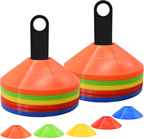 25/50/100pcs Disc Cones, Agility Soccer Cones with Carry Bag and Holder