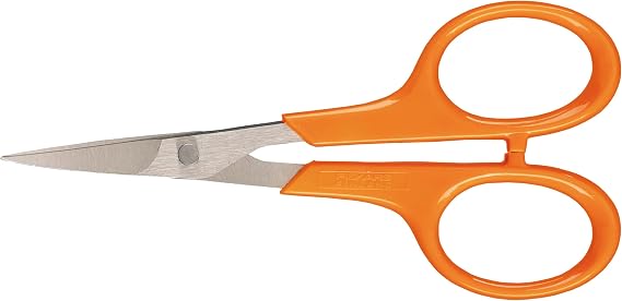 Fiskars Curved blade manicure/embroidery scissors, Total length: 10 cm, For right and left hand users, Stainless steel blades/plastic handles, Classic, 1005144