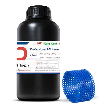 Siraya Tech Cast 3D Printer Castable Resin for Jewelry, Royal Blue, 1kg