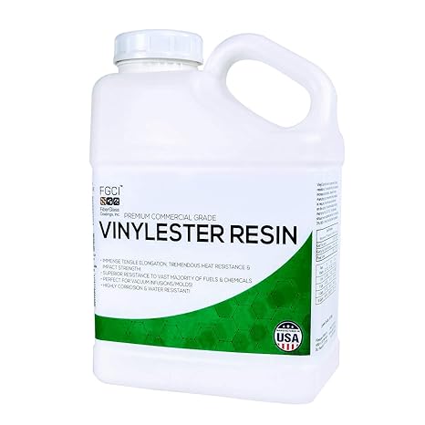 FGCI Vinyl Ester Resin 1 Gallon Kit with 4 oz MEKP, Marine Grade | Corrosion-resistant resin for boat repair, fuel tanks & composites. Pro marine grade, Made in USA