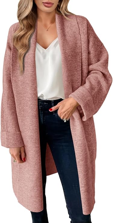 Saodimallsu Womens Long Cardigan Sweaters Chunky Open Front Oversized Slouchy Knit Fall Trendy Coatigan Jackets