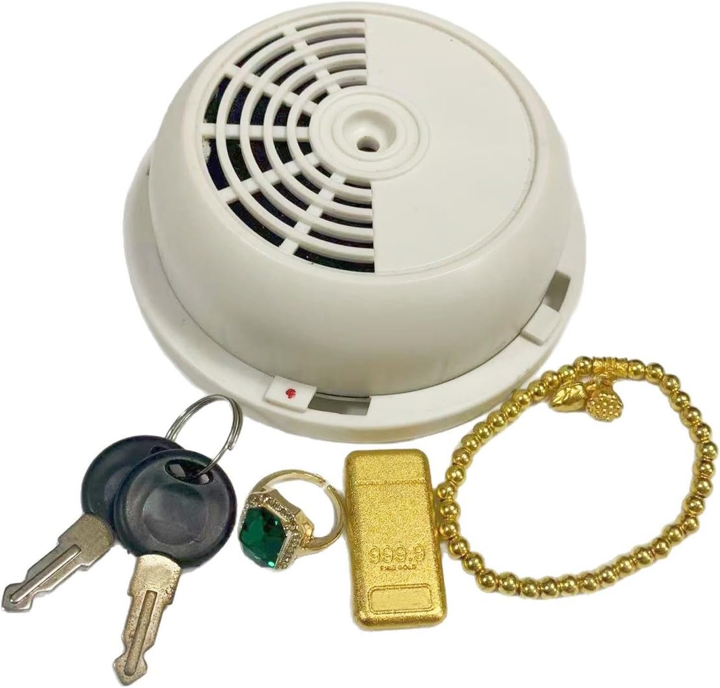 Stash Can Safe - Faux Smoke Detector Design Portable Mini Safe, One Piece Construction Stash Case | Bedroom, Home, Office, Travel, Business Trip, Jewelry, Cash, Keys, Small Items, Wall Decor, Security