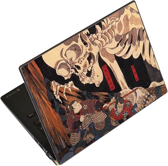 Laptop Skin Stickers Fits up to 13.3" Universal Sticker Set of 2 LAVIE, FMV, LIFEBOOK, Dynabook, Lenovo, Thinkbook, IdeaPad, HP, Pavillon, ENVY, Elite, Dell, Vostro, Inspiron, VAIO, Japanese Style Skeleton 011483