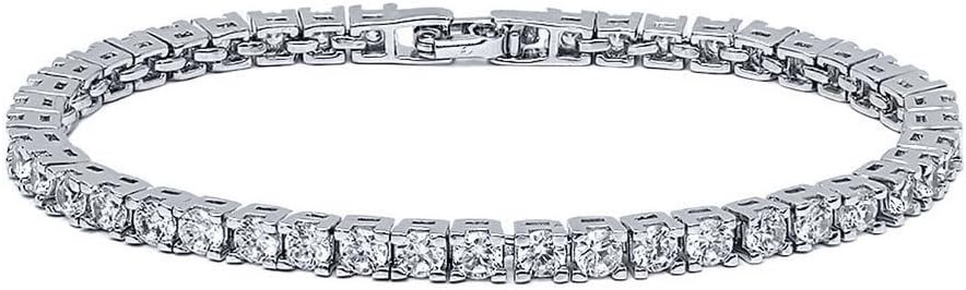 Tennis Gold Bracelets 12.00 carat 4mm Clear Cubic Zircon 14k Gold Plated Bracelet for Women