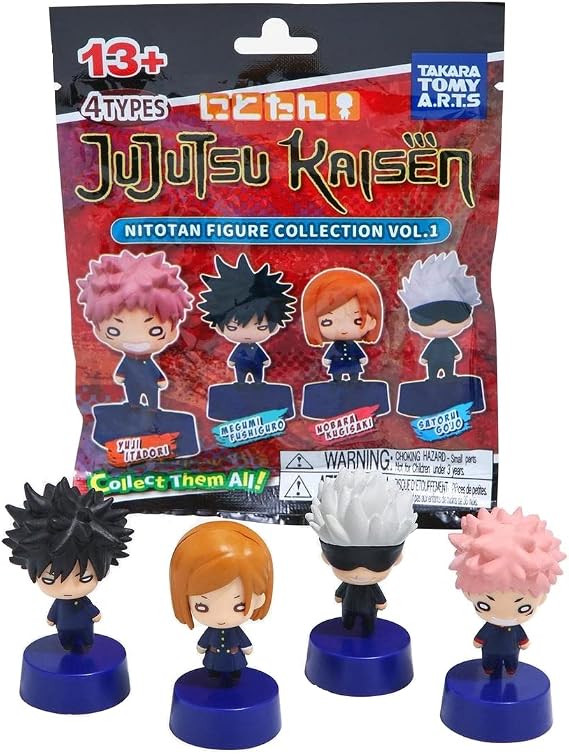 SCS Direct Jujutsu Kaisen Mystery Blind Bag, Version 1 - 3 Pack - Mini 2" Collectible Toy Figures - Officially Licensed - Styles May Vary - Great Gift for Kids - Ages 13+