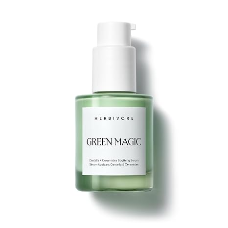 HERBIVORE Green Magic Face Serum | Redness Reducing, Cica + Ceremides, 1 oz