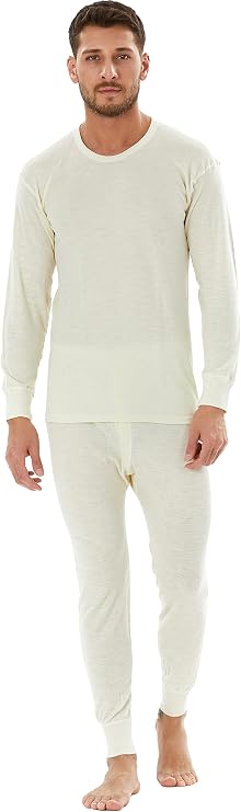 Merino Wool Base Layer Mens Long Johns Set, Top and Bottom | 220 Midweight Thermal Underwear, 100% Merino Wool