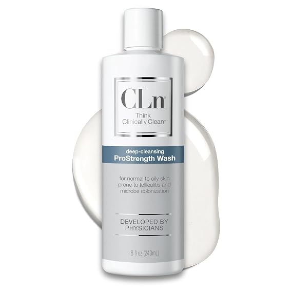 CLn ProStrength Wash - PH-Balanced and Formulated for Daily Use with Salicylic Acid to Cleanse and Exfoliate Normal to Oily Skin for Men and Women with Body Odor, 8 fl oz.