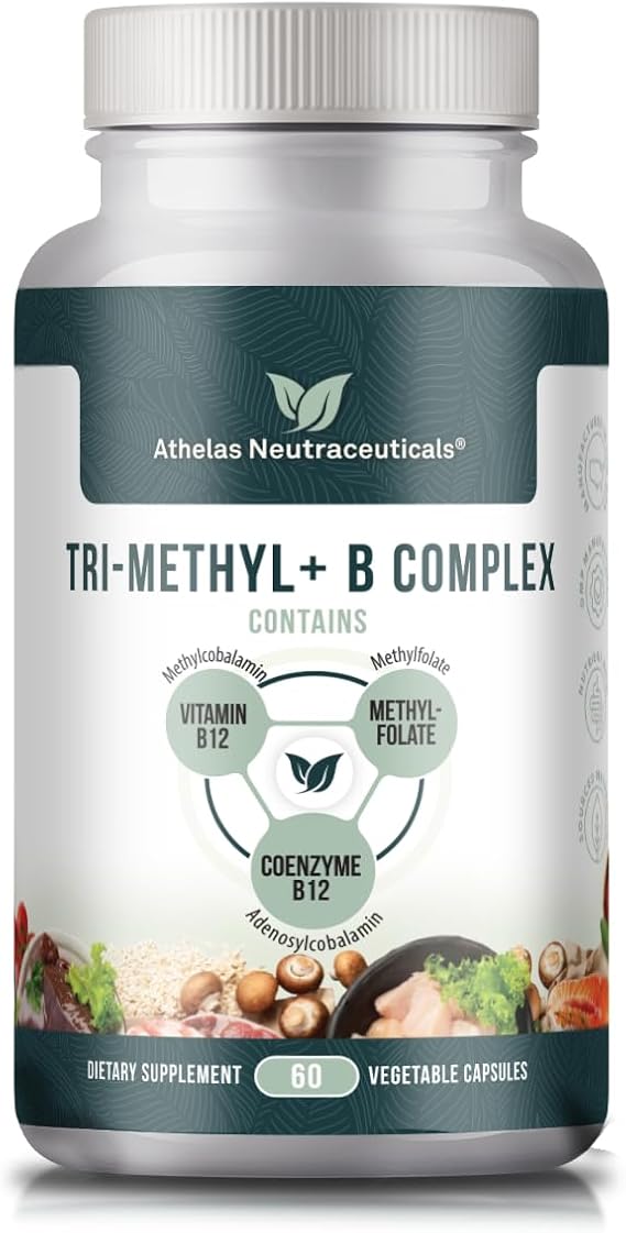 Tri-Methyl+ B Complex Methylated B Vitamins - Full Spectrum Methyl B Complex Vitamin Supplement For MTHFR Support with Active Forms of B12 Methylcobalamin, Adenosylcobalamin, and Methylfolate