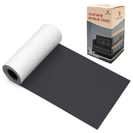 BSZHTECH Leather Repair Tape Self-Adhesive Leather Repair Patch for Couch Furniture Sofas Car Seats Advanced PU Vinyl Leather Repair Kit(Dark Grey, 3.9 X 79 inch)