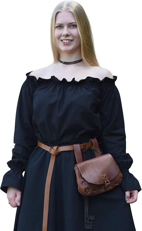 Battle-Merchant Carmen Medieval Off-Shoulder Peasant Blouse for Women