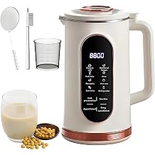 Soy Milk Maker - Automatic Stainless Steel Nut Milk Maker with Timer and Keep Warm Function, Smart Display for Almond and Vegan Milks